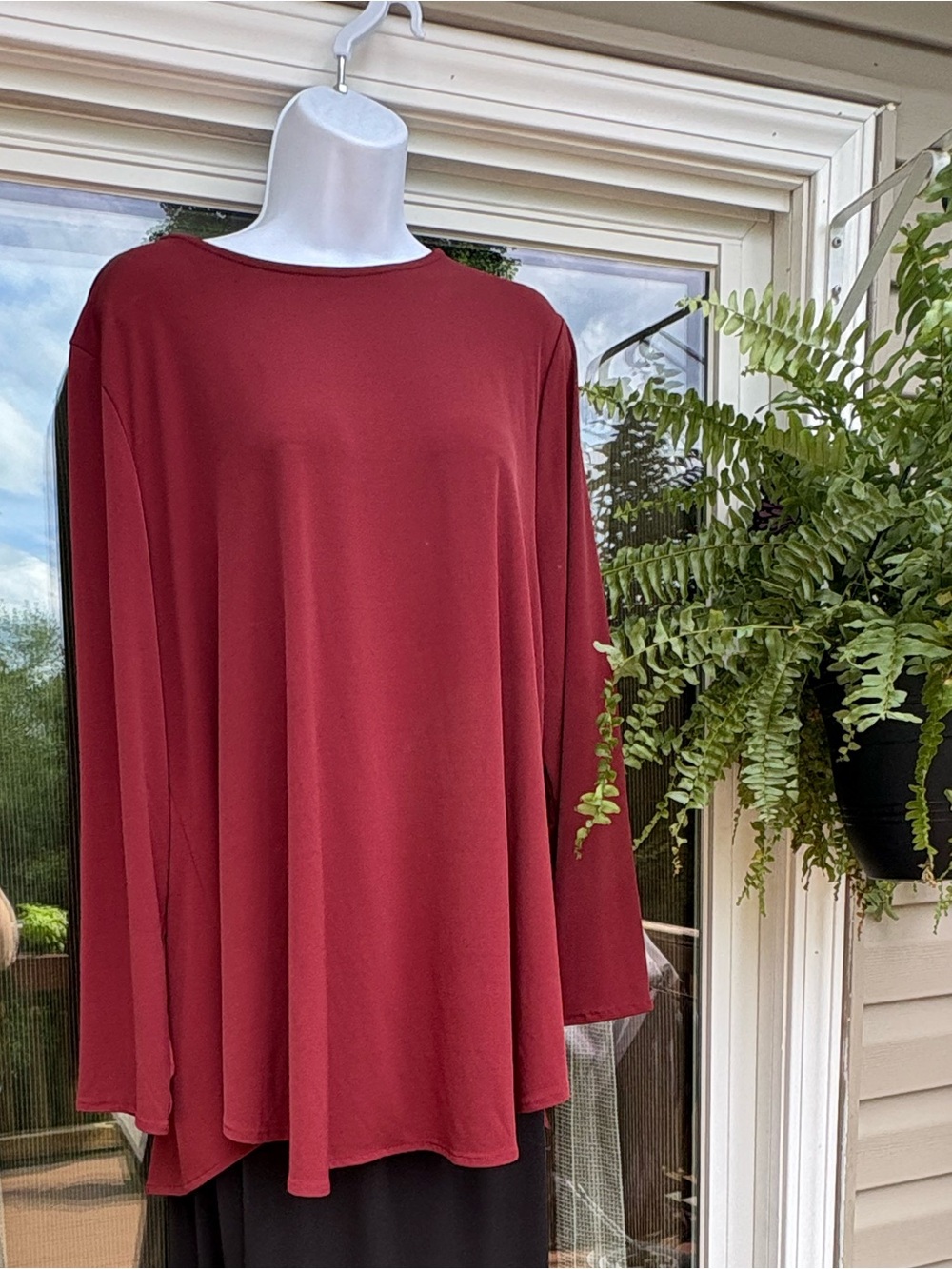 Alfani Long Length Burgundy Tunic Blouse XL